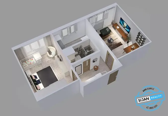 Prodej bytu 2+1, Ostrava, Jiskřiček, 55 m2