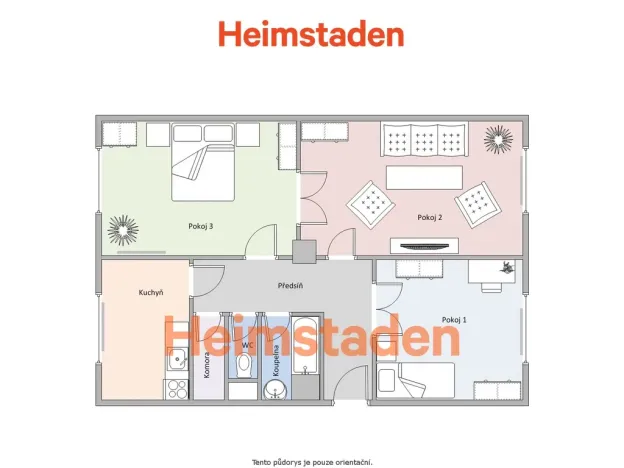 Pronájem bytu 3+1, Ostrava - Mariánské Hory, Zelená, 73 m2