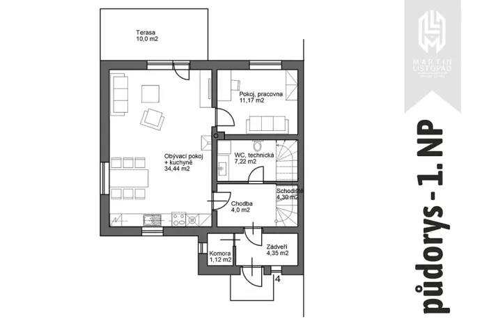 Pronájem rodinného domu, Olomouc, Větrná, 127 m2