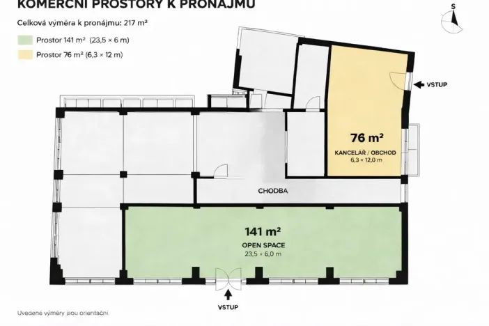 Pronájem obchodního prostoru, Třešť, Franze Kafky, 76 m2