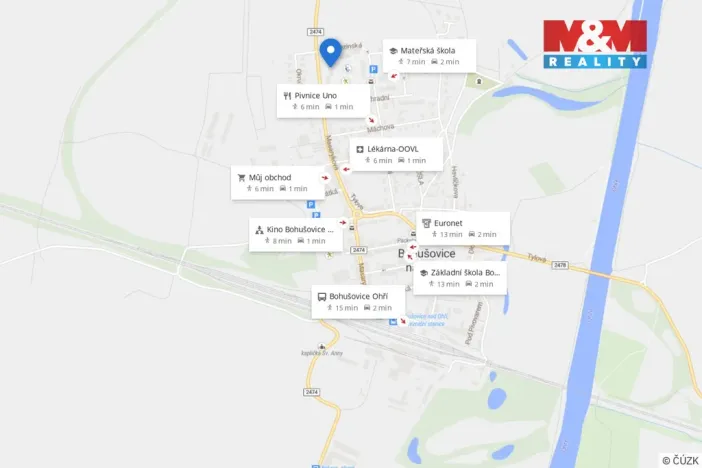 Prodej bytu 2+1, Bohušovice nad Ohří, Masarykova, 58 m2