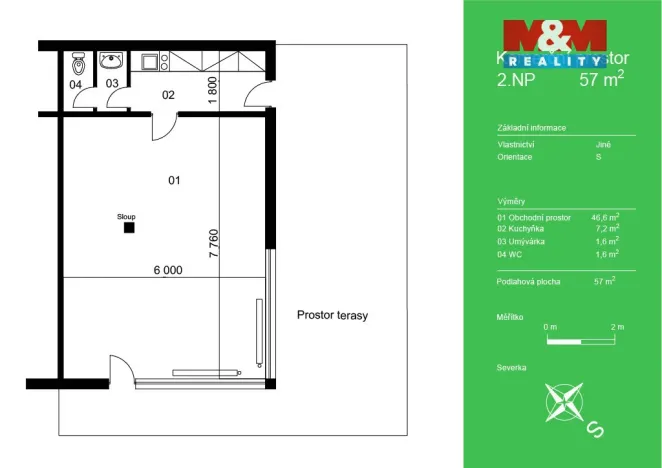 Pronájem obchodního prostoru, Vlašim, Lidická, 57 m2