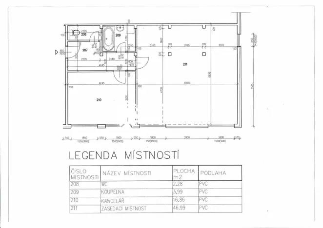 Pronájem kanceláře, Blansko, Poříčí, 77 m2