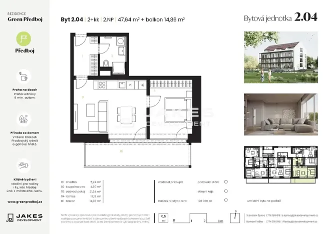 Prodej bytu 2+kk, Předboj, Ke Tvrzi, 63 m2