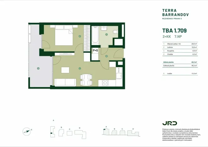 Prodej bytu 2+kk, Praha - Hlubočepy, Silurská, 46 m2