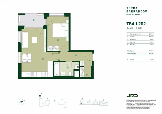 Prodej bytu 2+kk, Praha - Hlubočepy, Silurská, 54 m2