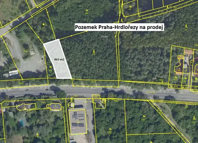 Prodej pozemku, Praha, Českobrodská, 863 m2