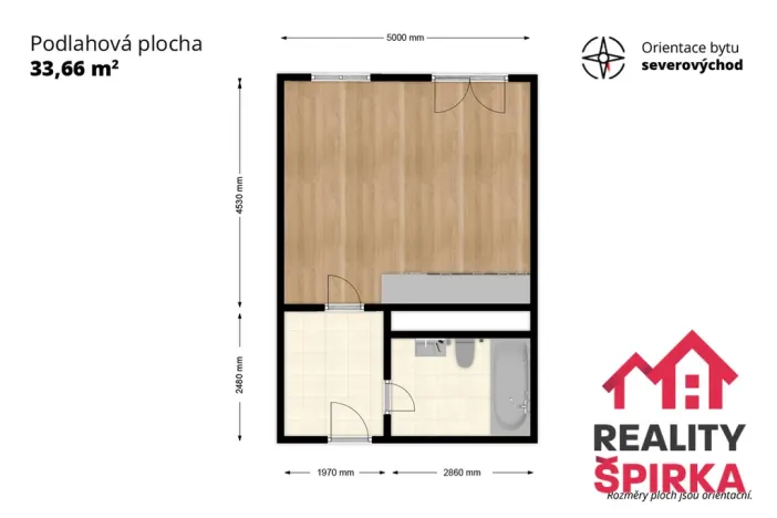 Pronájem bytu 1+kk, Svitavy - Předměstí, Říční, 34 m2