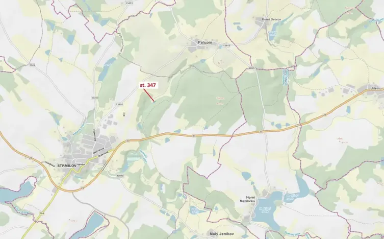 Dražba pozemku, Strmilov, 461 m2