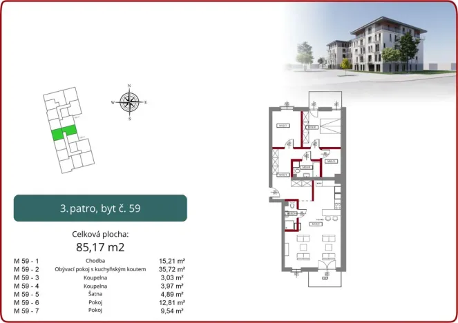 Prodej bytu 3+kk, Stażystów,Bielsko-Biała,Polsko, 85 m2