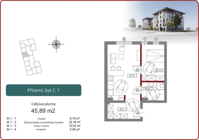 Prodej bytu 2+kk, Stażystów,Bielsko-Biała,Polsko, 45 m2