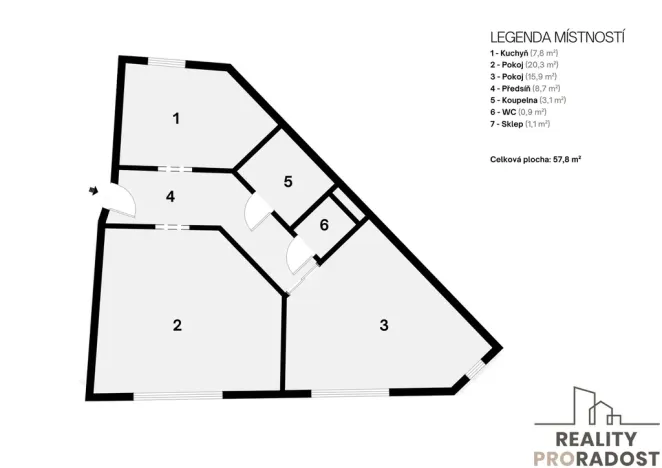 Prodej bytu 2+1, Brno, Bartákova, 58 m2