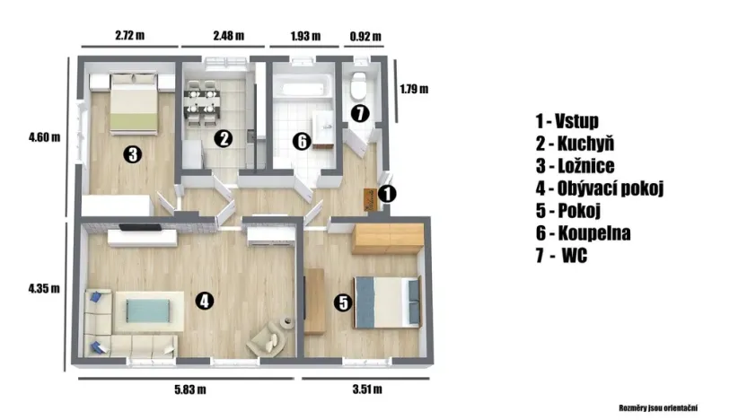 Prodej bytu 3+1, Ústí nad Labem - Bukov, Kosmova, 77 m2