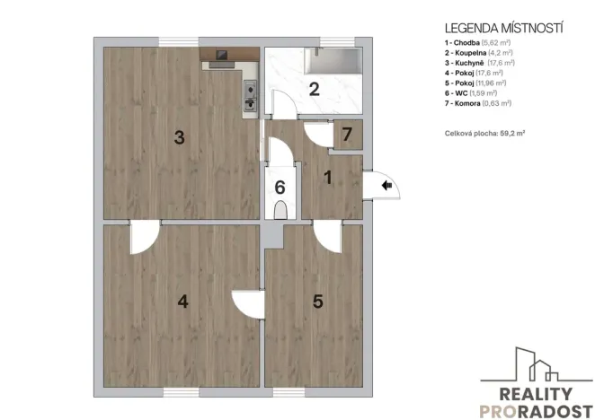 Prodej bytu 3+kk, Jablonec nad Nisou, Prosečská, 63 m2