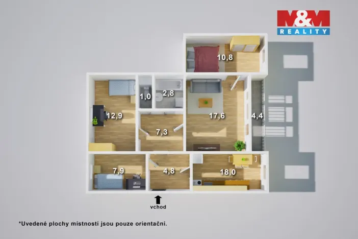 Prodej bytu 4+1, Ústí nad Labem - Krásné Březno, Keplerova, 81 m2