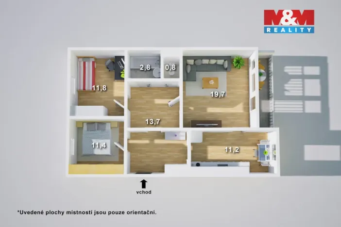 Prodej bytu 3+1, Ústí nad Labem - Krásné Březno, Anežky České, 78 m2