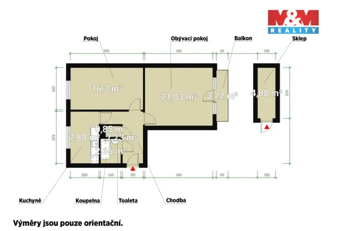 Prodej bytu 2+1, Vejprnice, Plzeňská, 56 m2