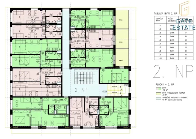 Pronájem bytu 2+kk, Bystřice pod Hostýnem, Sídliště, 52 m2
