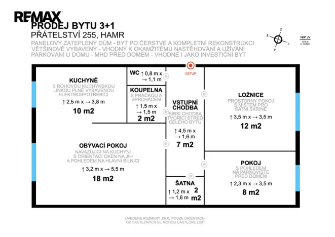 Prodej bytu 3+1, Litvínov - Hamr, Přátelství, 62 m2