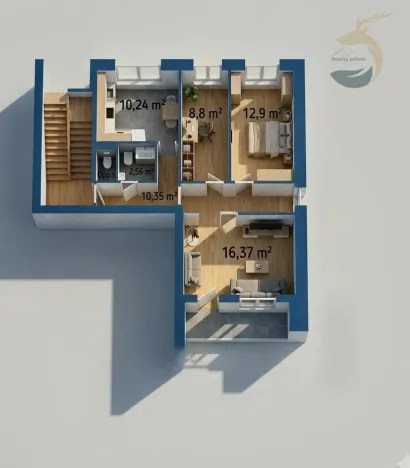 Prodej bytu 3+1, Hartmanice, 63 m2