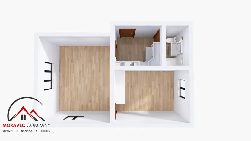 Pronájem bytu 2+kk, Krnov, Tolstého, 42 m2