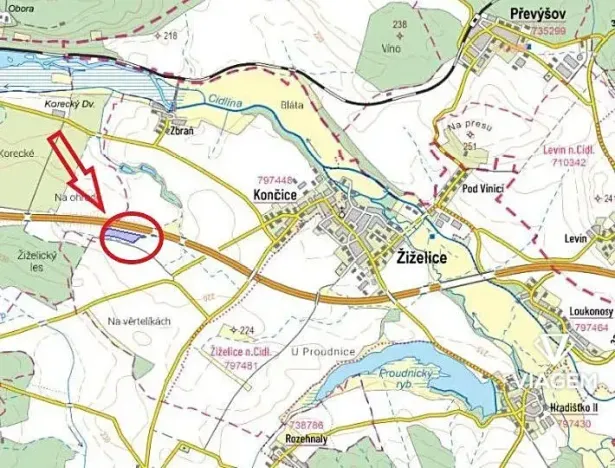 Prodej podílu pole, Žiželice, 1526 m2