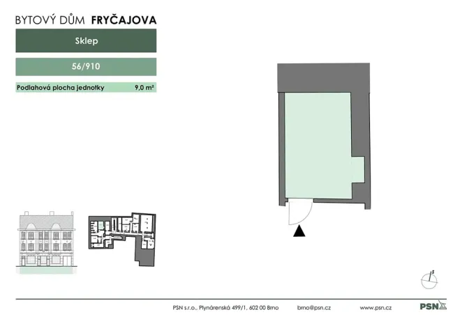 Prodej - jiné, Brno, Fryčajova, 9 m2