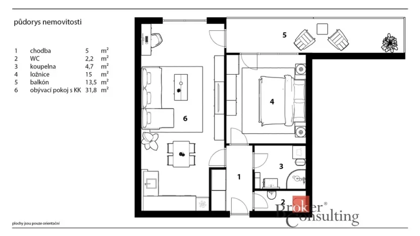Prodej bytu 2+kk, Pardubice - Zelené Předměstí, Boženy Vikové-Kunětické, 60 m2