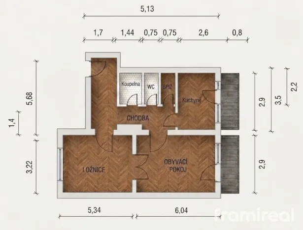 Prodej bytu 3+kk, Brno, Rybářská, 70 m2