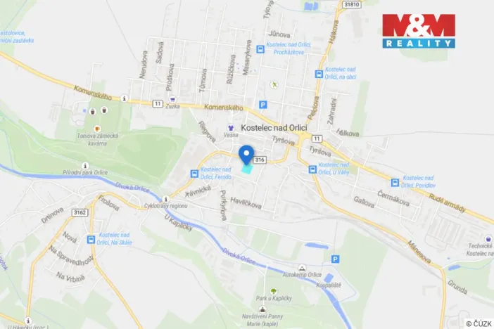 Pronájem komerčního pozemku, Kostelec nad Orlicí, 1500 m2