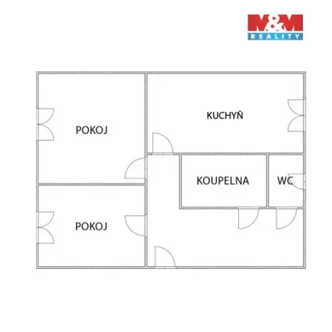 Prodej bytu 2+1, Chomutov, Kamenná, 59 m2