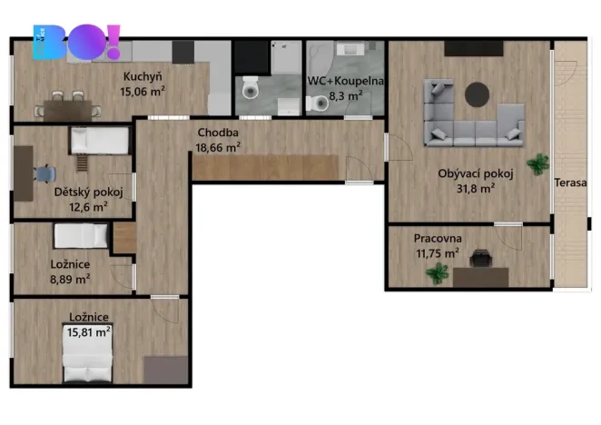 Prodej bytu 4+1, Praha, Přádova, 123 m2