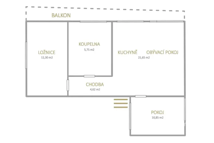 Pronájem bytu 3+kk, Most, Bří Čapků, 68 m2