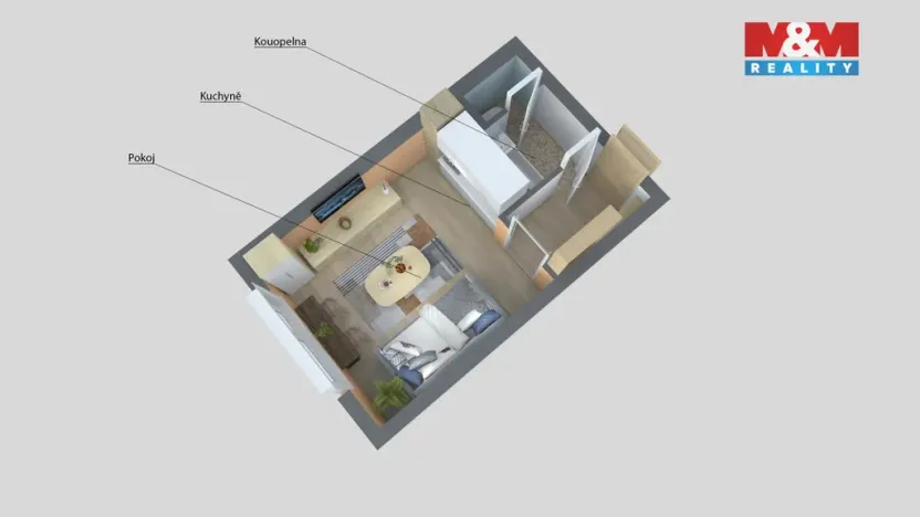 Prodej bytu 1+kk, Děčín - Děčín III-Staré Město, Litoměřická, 19 m2