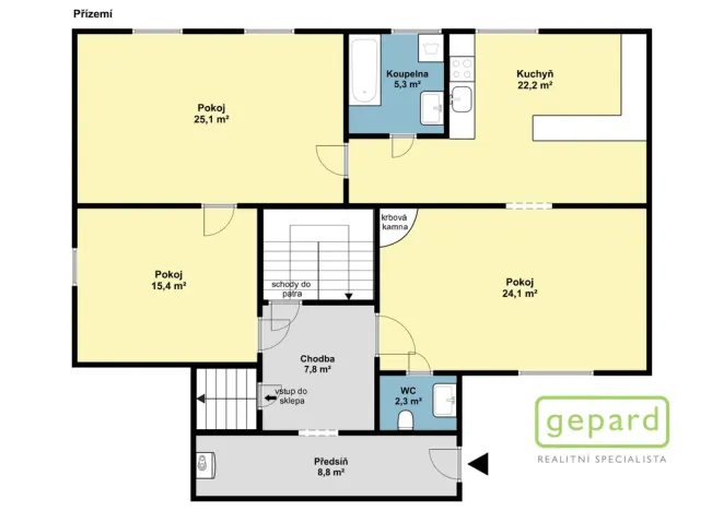 Prodej vícegeneračního domu, Středokluky, Lidická, 567 m2