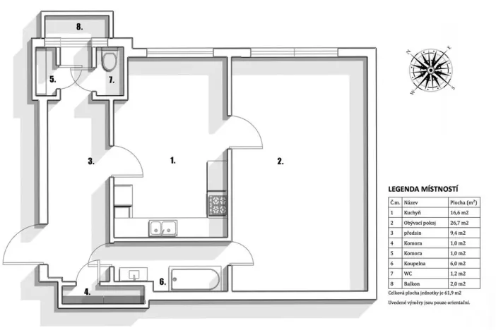 Prodej bytu 2+kk, Praha - Nusle, 62 m2