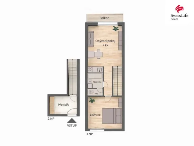 Pronájem bytu 2+kk, Týnec nad Sázavou, Na Kněžině, 56 m2