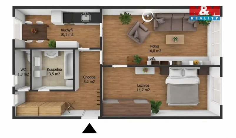 Prodej bytu 2+1, Benešov, Ladova, 54 m2