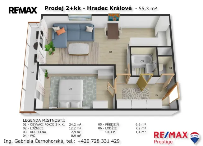 Prodej bytu 2+kk, Hradec Králové - Pražské Předměstí, Jungmannova, 55 m2