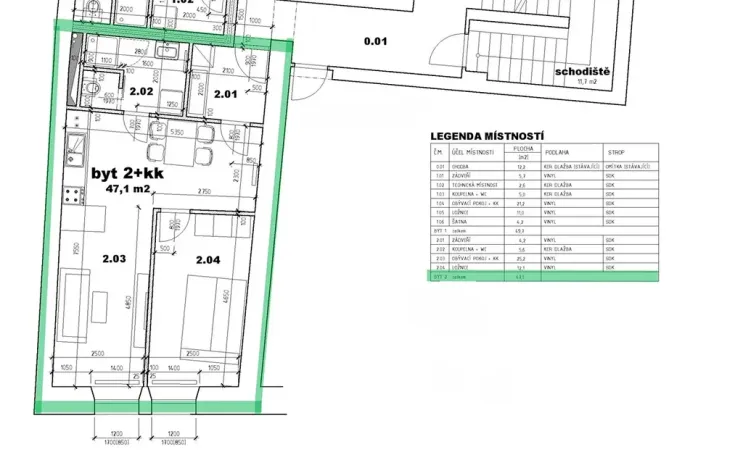 Pronájem bytu 2+kk, Velké Meziříčí, Komenského, 55 m2