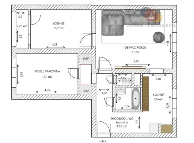 Prodej bytu 3+1, Frýdek-Místek, M. Chasáka, 74 m2
