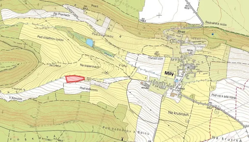 Prodej pole, Milý, 7890 m2