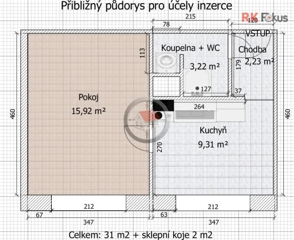 Pronájem bytu 1+1, Třebíč - Nové Dvory, Moskevská, 33 m2