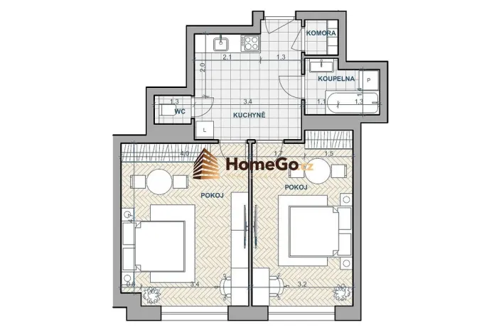 Pronájem bytu 2+1, Praha - Nusle, Lounských, 60 m2