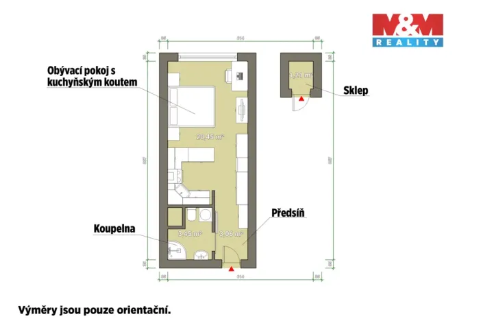 Prodej bytu 1+kk, Praha - Háje, Bajkonurská, 26 m2