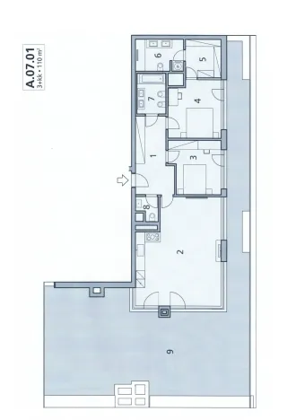 Pronájem bytu 3+kk, Praha - Smíchov, Grafická, 111 m2
