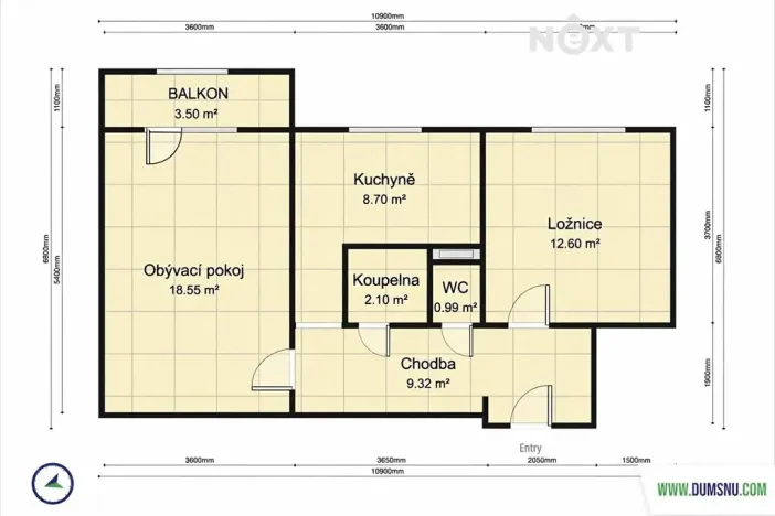Prodej bytu 2+1, Jeseník, Zeyerova, 50 m2