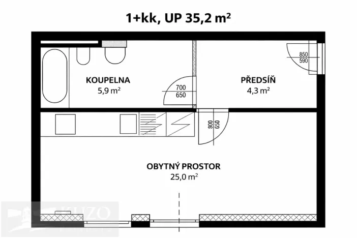 Prodej bytu 1+kk, Brno, Auerswaldova, 35 m2