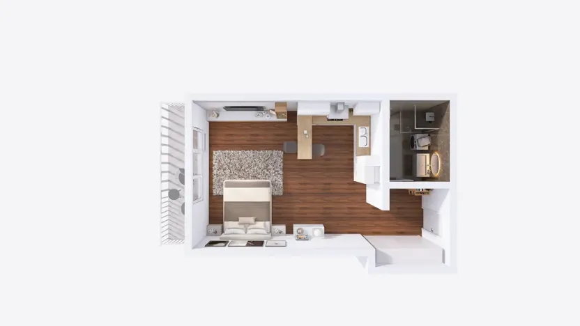 Pronájem bytu 1+kk, Olomouc, Šantova, 28 m2