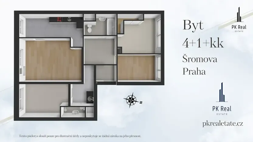 Prodej bytu 4+1, Praha - Černý Most, Šromova, 87 m2
